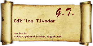 Gálos Tivadar névjegykártya